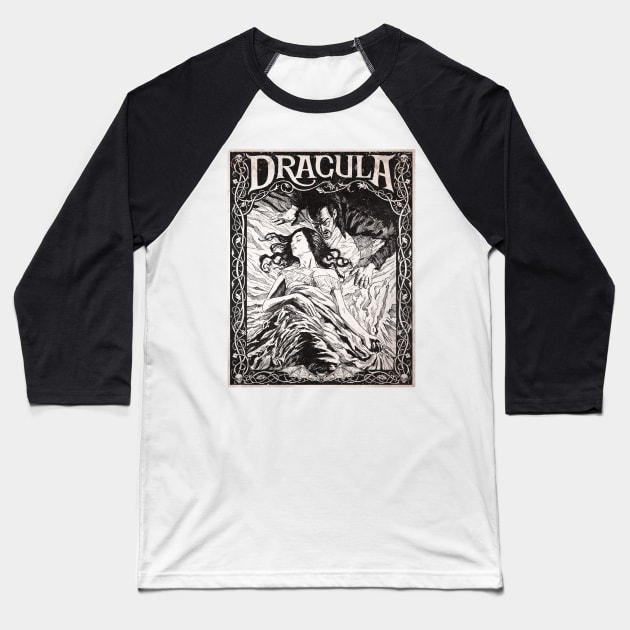 Dracula Baseball T-Shirt by Moutchy